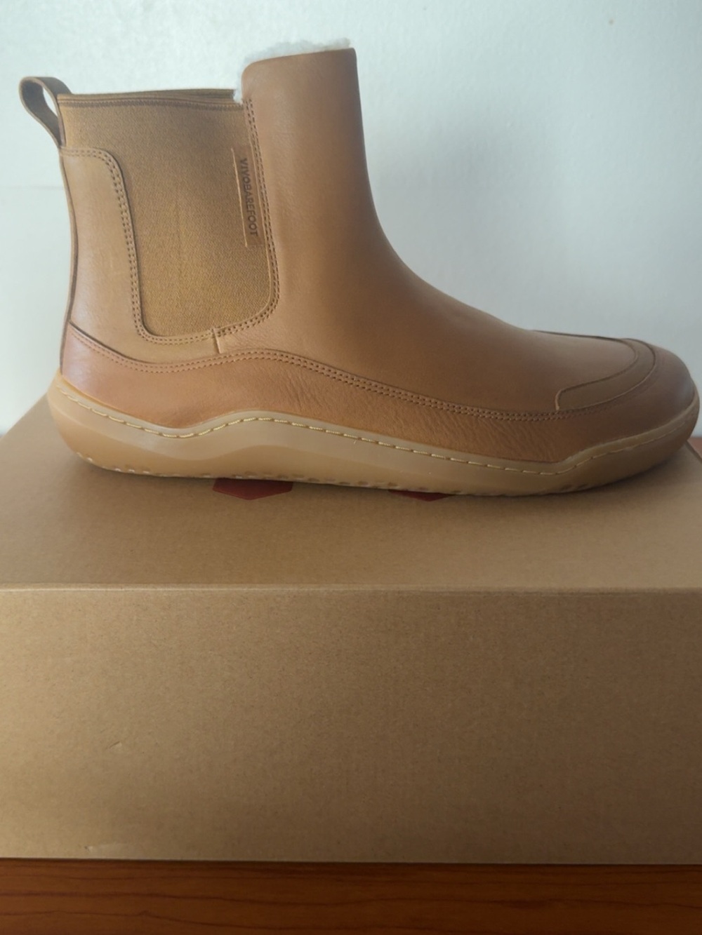 Vivobarefoot Gobi Chelsea WarmLined M Men's Tan Leather Boots EU 43 US 10 - Picture 7 of 15